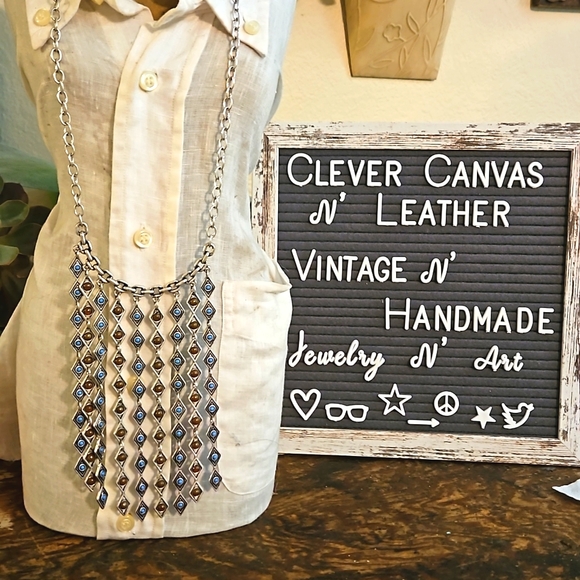 Premier Designs statement necklace multi strand tussle southwestern reversible - Picture 4 of 8